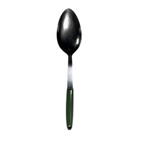 Vintage Sears Avocado Green Stainless Steel Serving Spoon Plastic Handle 12"
